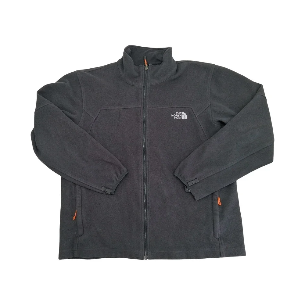 The North Face Fleece Jacket Mens XL Gray Full Zip Pockets Outdoor Hiking
